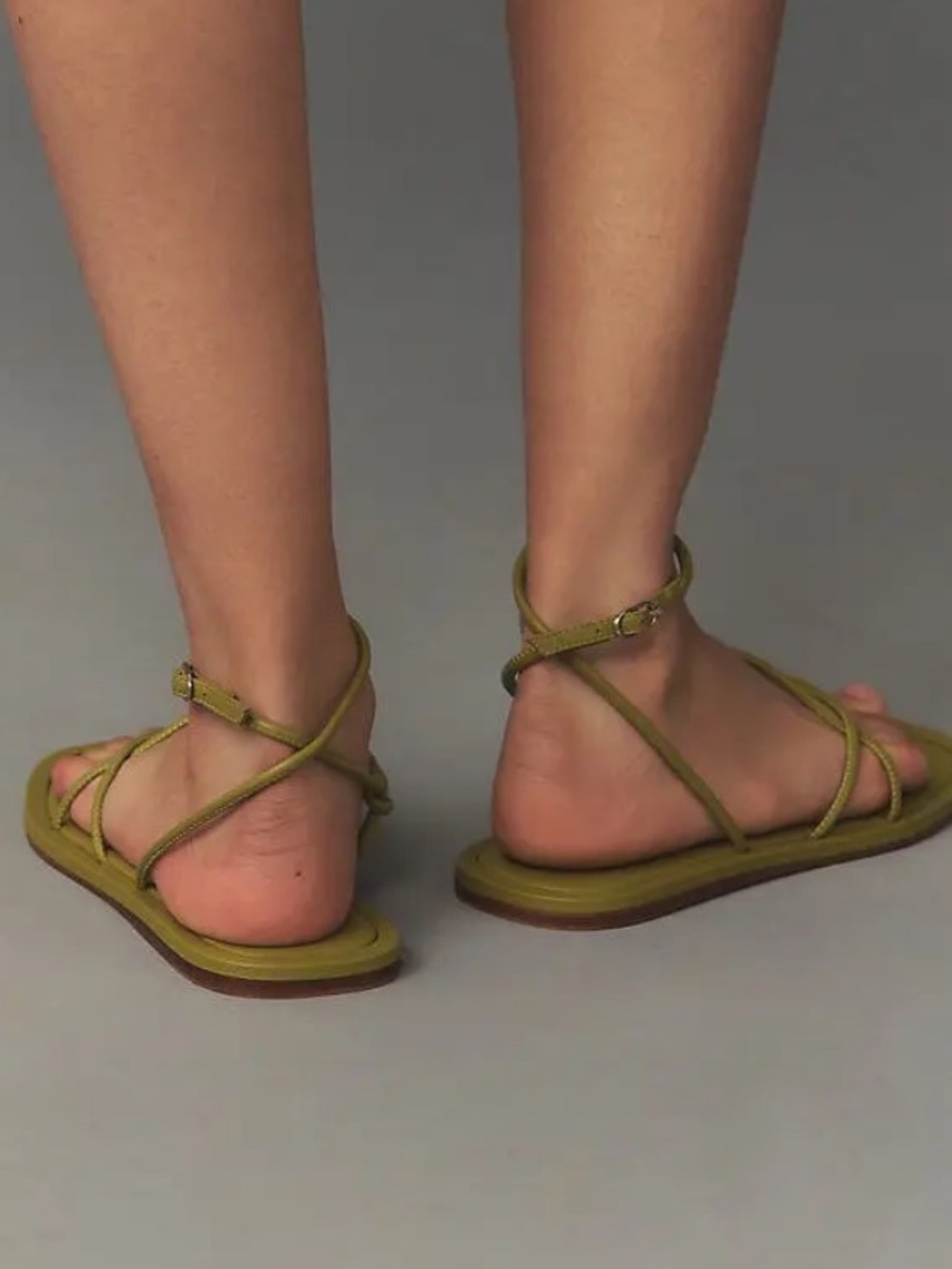 LOQ Granada Sandals in Khaki green wrap minimalist size 37 - 7.5 to 8 - Picture 6 of 16